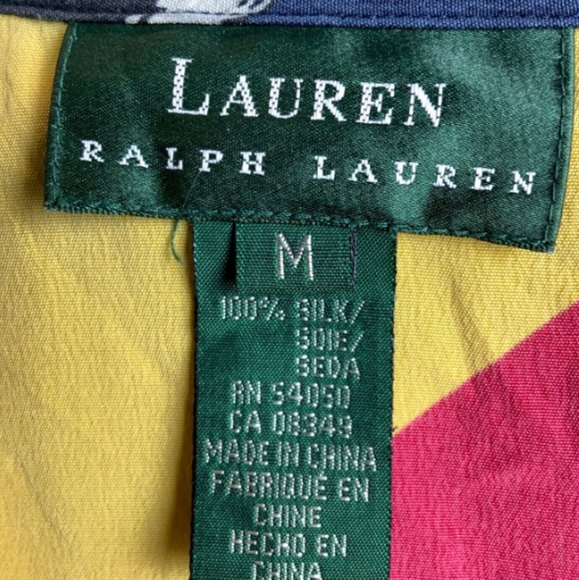Mint like new Lauren Ralph Lauren Nautical polo 100 Silk Blouse Shirt - Picture 2 of 13